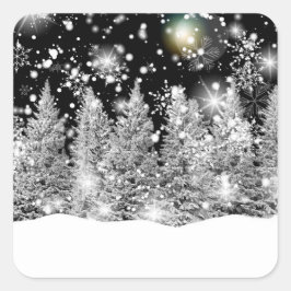 Winter Solstice Snowfall Vierkante Sticker