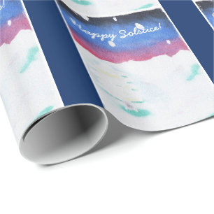 Winter Solstice Snowy Scene Yule Cadeaupapier