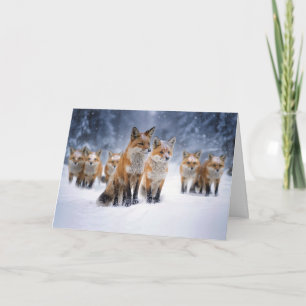 Winter Solstice Spirit van het seizoen met vossen Kaart