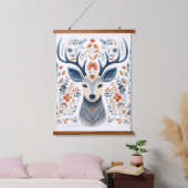 Winter Solstice Stag Yuletide Hangend Wandkleed (Slaapkamer)