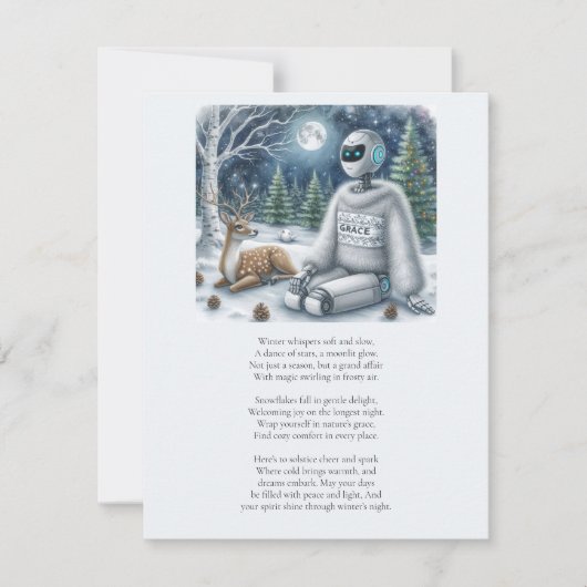 Winter Solstice Tech AI Robot Kerstkaart (Voorkant)