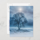 Winter Solstice Tree in de sneeuw heidense vakanti Feestdagenkaart (Voorkant / Achterkant)