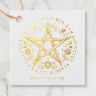 Winter Solstice Twig Star Pentacle Wicca Bedankjes Labels