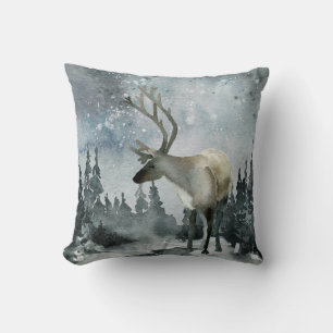 Winter Solstice Woodland Forest Stag Deer Throw Pi Kussen