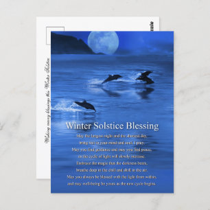 Winter Solstice Yule met dolfijnen Briefkaart