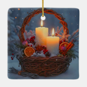 Winter Solstice Yule Specerijen Kaarsen Keramisch Ornament