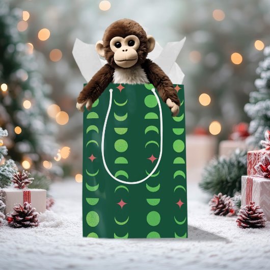 Winter Solstice Yule Wicca Maan Fasen Rood Groen Medium Cadeauzakje