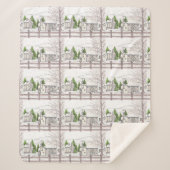 Winter Soltice Boerderij Sherpa Blanket Sherpa Deken (Voorkant)