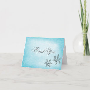 Winter Sparkle Snowflakes Blauwgroen Dank u Bedankkaart