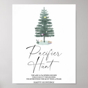 Winter speenzoektocht babyshower spelposter poster