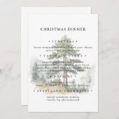 Winter Splendor Kerstboom Vakantie Menu Kaart (Voorkant / Achterkant)