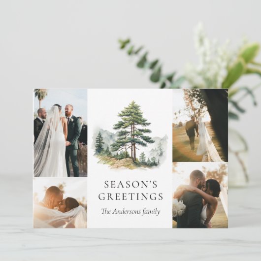 Winter Splendor Kerstvakantie fotocollage Kaart (Staand voorkant)