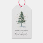 Winter Splendor Personalized Merry Kerstmis Cadeaulabel (Voorkant)