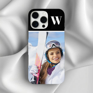 Winter Sport Foto Geborduurd Zwart iPhone 16 Pro Max Hoesje