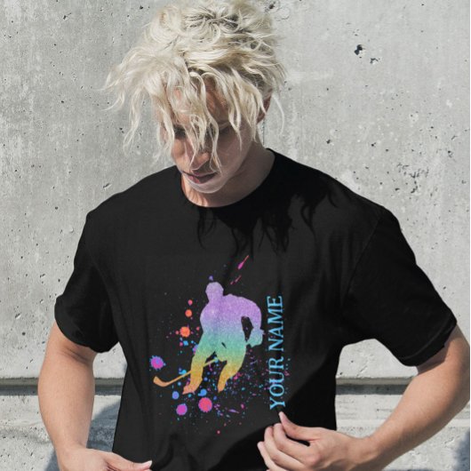 Winter sport ijshockeyspeler coach gradient t-shirt