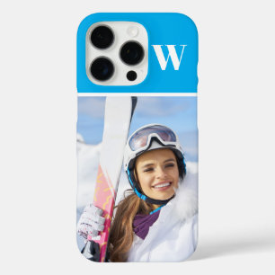 Winter Sport Monogrammed Azure iPhone 16 Pro Hoesje