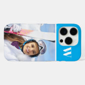 Winter Sport Monogrammed Azure Case-Mate iPhone Case (Achterkant (horizontaal))