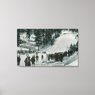 Winter Sport Scene in Charleston Mountain Canvas Afdruk