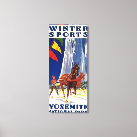 Winter Sports at Yosemite PosterYosemite, CA Canvas Afdruk (Voorkant)