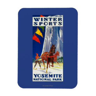 Winter Sports at Yosemite PosterYosemite, CA Magneet