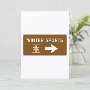 Winter Sports Road Sign Kaart