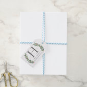 Winter Sprigs Monogram Kerst Gift Label Cadeaulabel (Met Touw)
