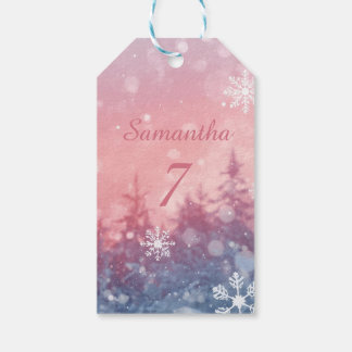 Winter Sprookje Cadeaubijsluiters, Betoverd Besnee Cadeaulabel