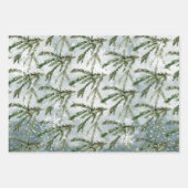 Winter Spruce Tree Branch under Golden Snow Inpakpapier Vel (Voorkant)