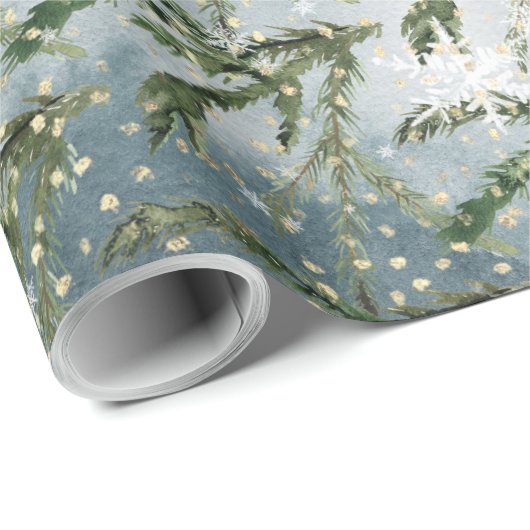 Winter Spruce Tree Branches Cadeaupapier (Rol Hoek)