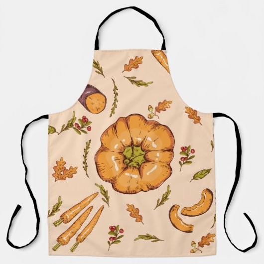 Winter Squash, Assorted Vegetables,pumpkin pattern Schort (Voorkant)