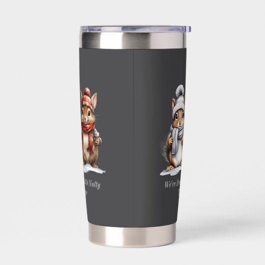 Winter Squirrel Insulated Tumbler Geïsoleerde Drinkbeker (Links)