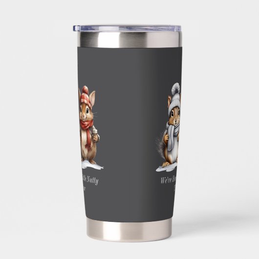 Winter Squirrel Insulated Tumbler Geïsoleerde Drinkbeker (Rechts)