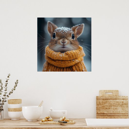 Winter Squirrel Poster (Keuken)