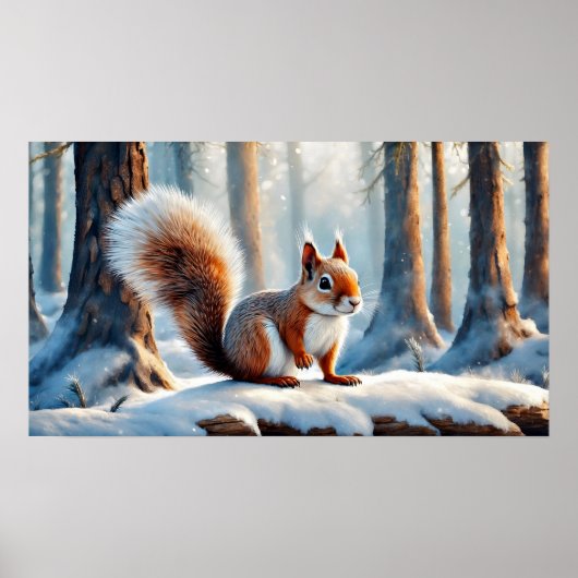 Winter Squirrel Poster (Voorkant)