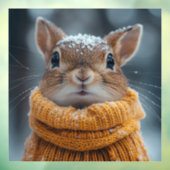 Winter Squirrel Window Cling Raamsticker (Vel 3)