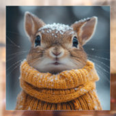 Winter Squirrel Window Cling Raamsticker (Vel 2)