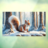 Winter Squirrel Window Cling Raamsticker (Vel 3)