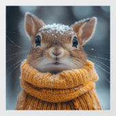 Winter Squirrel Window Cling Raamsticker (Vel)