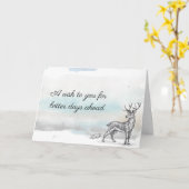 Winter Stag Better Days Kaart (Gele Bloem)