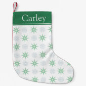 Winter Stars en Snowflake Pattern gepersonaliseerd Kleine Kerstsok (Voorkant)