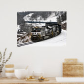 Winter Steenkooltrein Poster (Keuken)