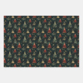 Winter Sterren Kerstbomen Wrapping Paper (Voorkant 3)