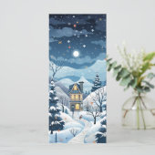 Winter sterrennacht wenskaart (Staand voorkant)