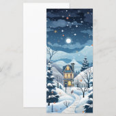 Winter sterrennacht wenskaart (Voorkant / Achterkant)