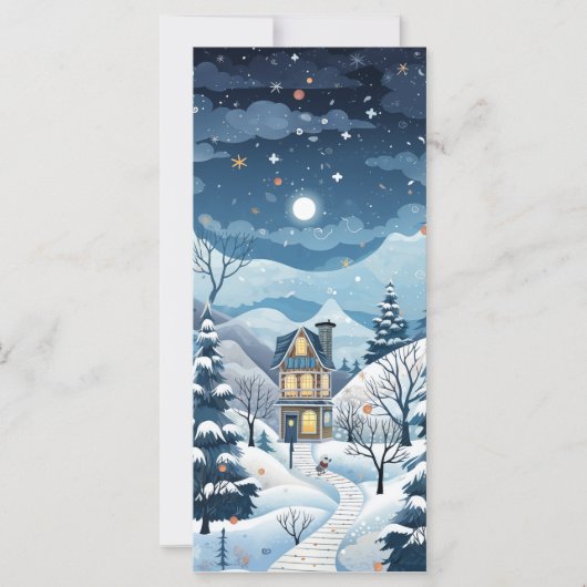 Winter sterrennacht wenskaart (Voorkant)