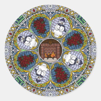 Winter-Sticker Ronde Sticker
