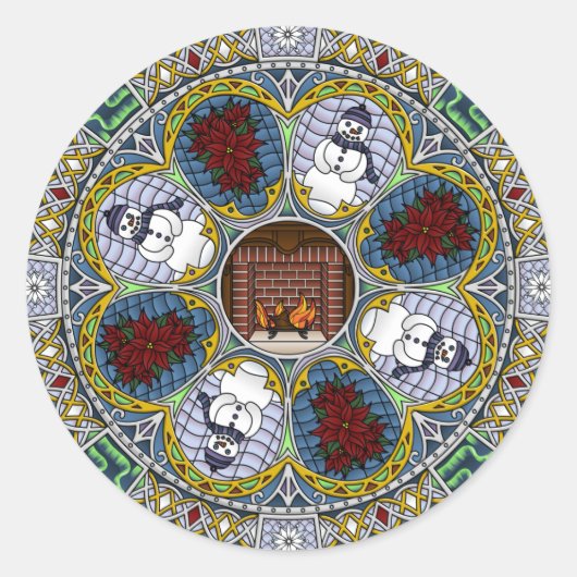 Winter-Sticker Ronde Sticker (Voorkant)