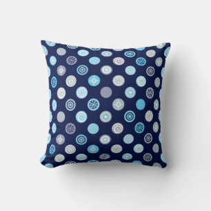 Winter Stippen Blue Pattern Pillow Kussen