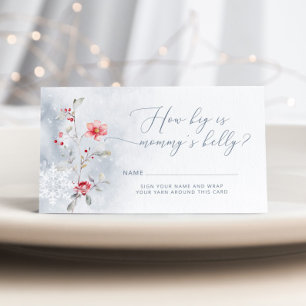 Winter stoffig blauw Hoe groot is mama's buik Informatiekaartje