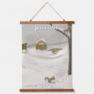 Winter Storm Personaliseer Houten Bovenwerk Wandta Hangend Wandkleed